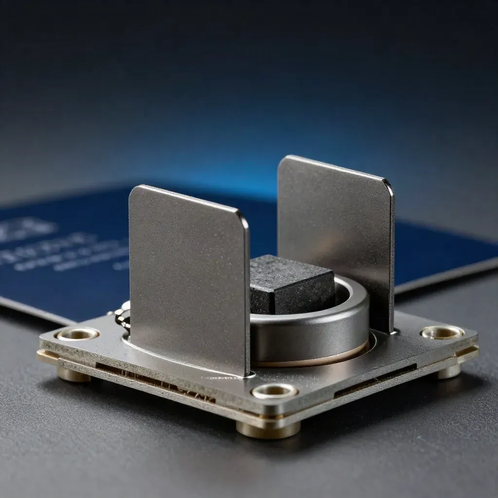 Macro of a gray grammar module with folding fins and a correction ring